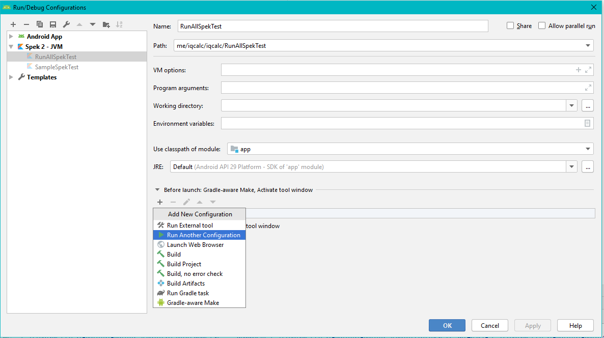 Attach another configuration