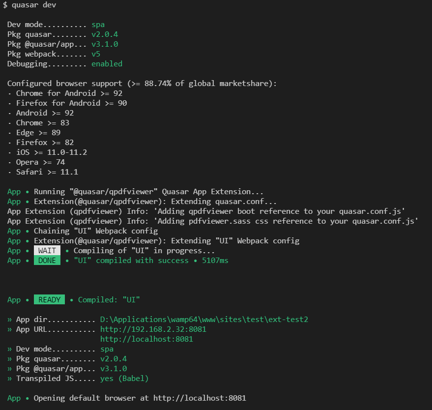 Extensions not found on install when quasar dev is running · Issue ...