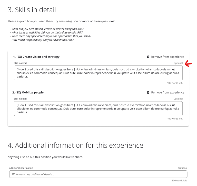 Reintroduce skill justification and context info on profiles · Issue