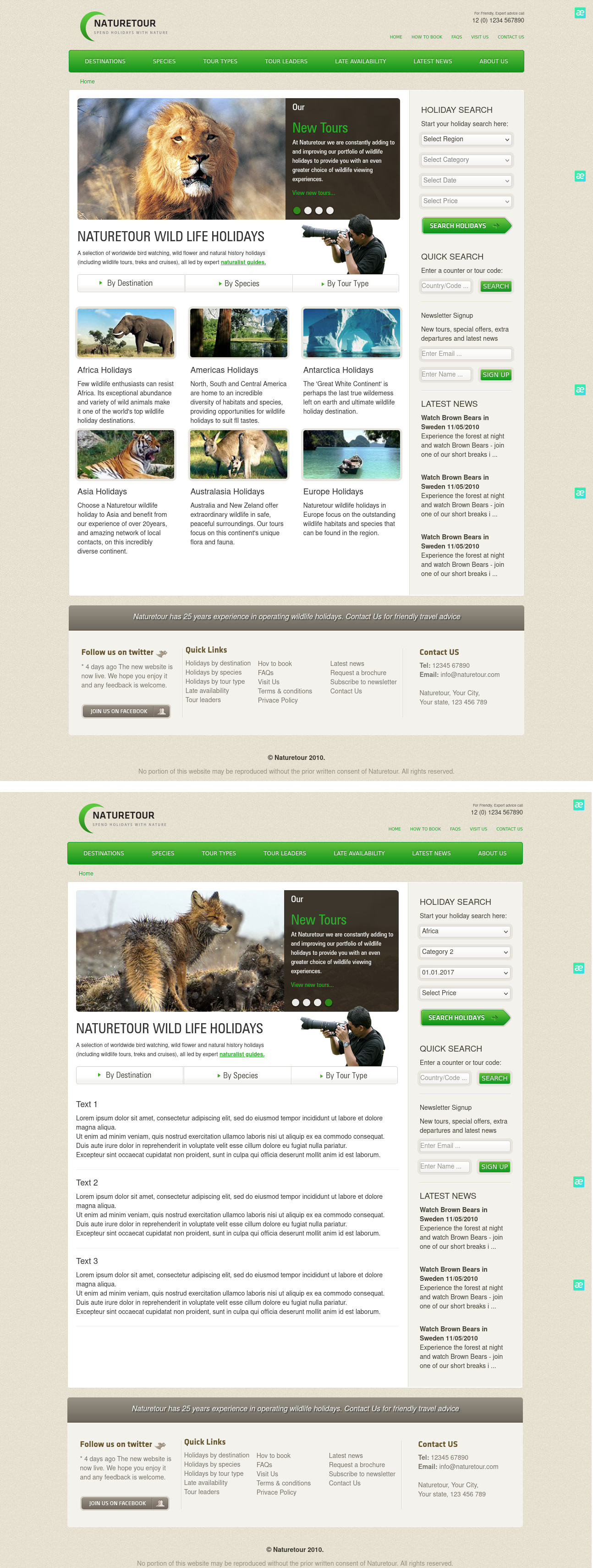 GitHub - Aleksej579/naturetour: Markup Photoshop to HTML. Used sprites ...