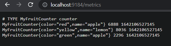 MyFruitCounter output: