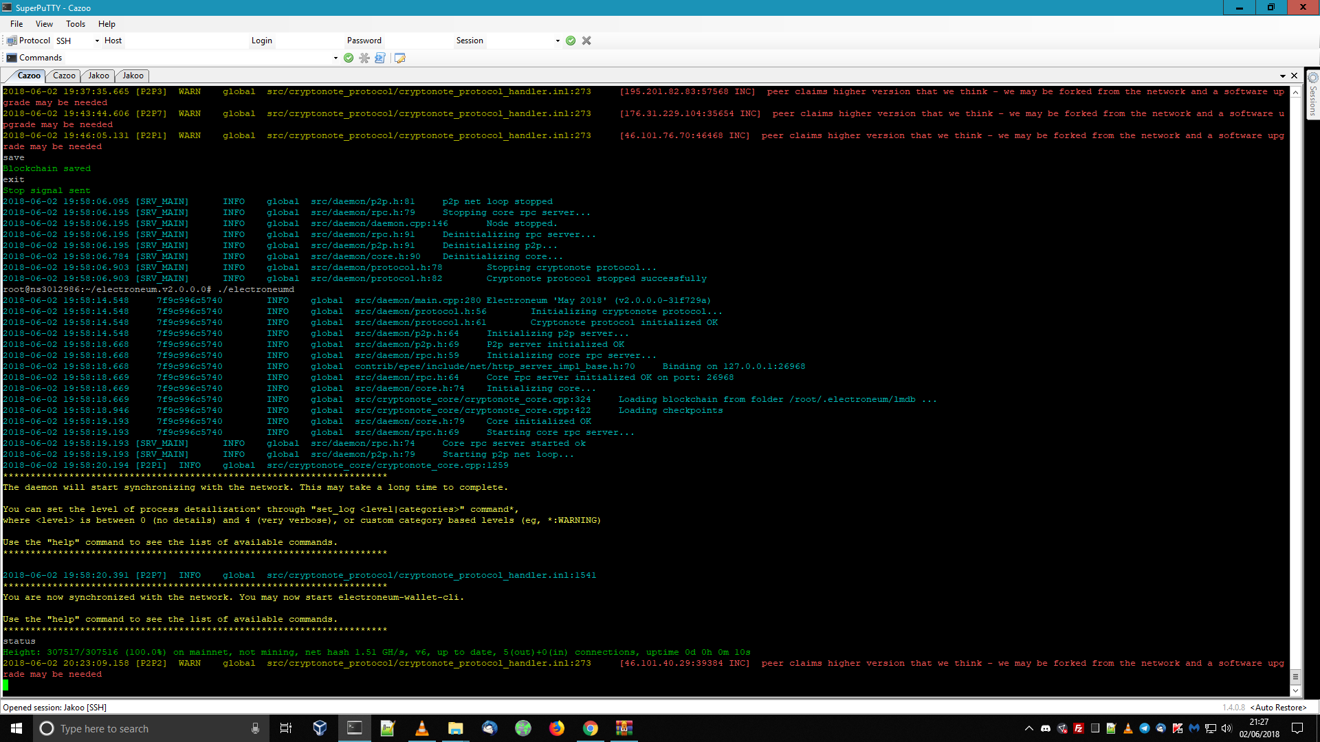 46.101.40.29:39384 INC] peer claims higher version that we think - we may  be forked from the network and a software upgrade may be needed · Issue  #254 · electroneum/electroneum
