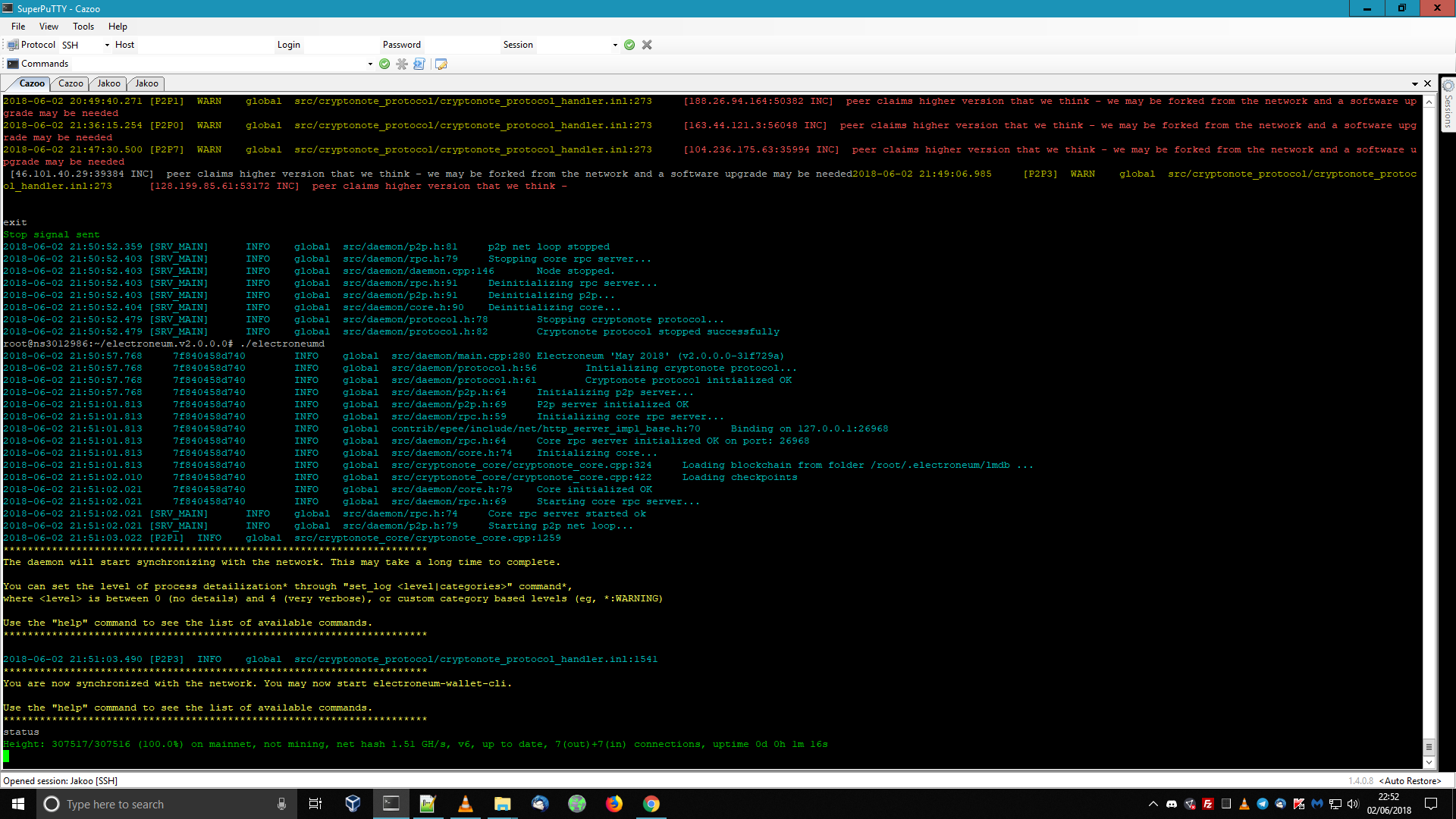 46.101.40.29:39384 INC] peer claims higher version that we think - we may  be forked from the network and a software upgrade may be needed · Issue  #254 · electroneum/electroneum