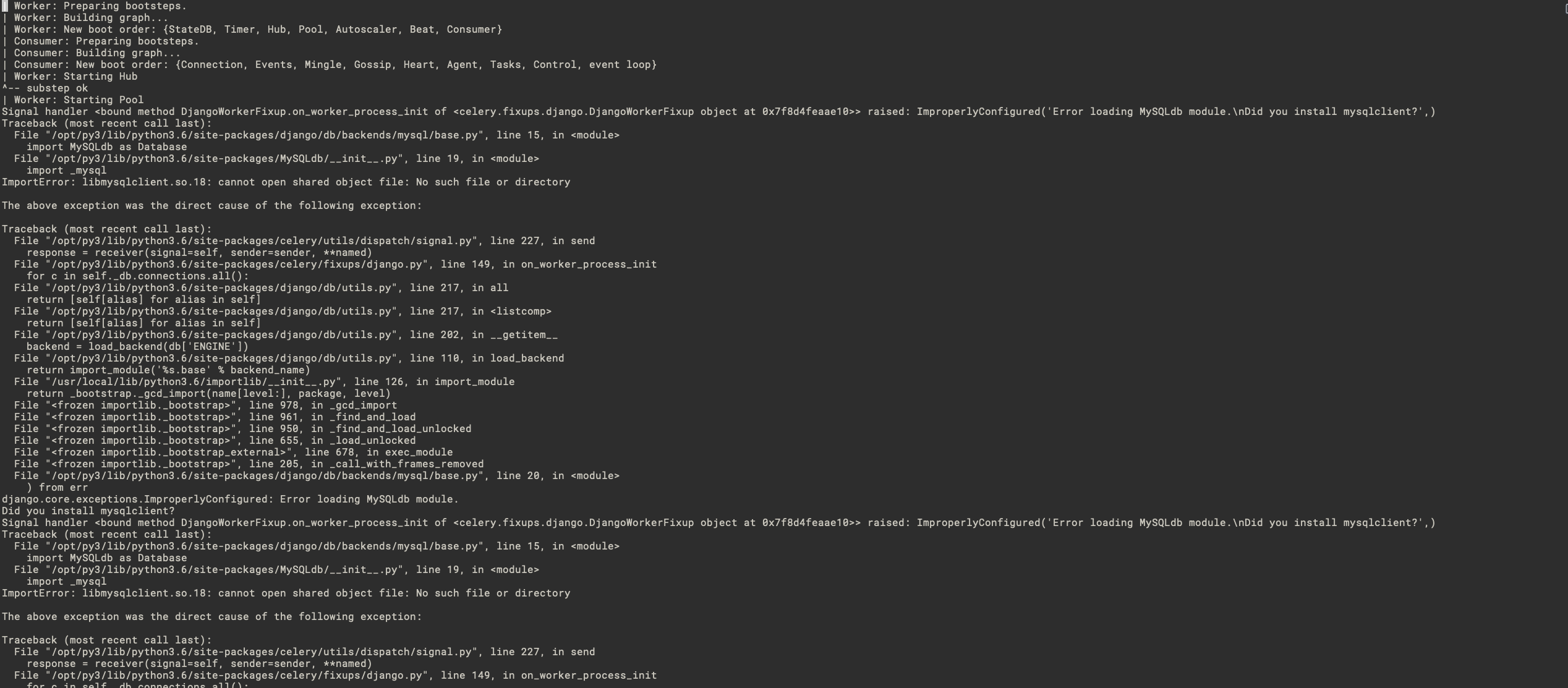 Centos6 5 jumpserver error loading mysqldb module did you install