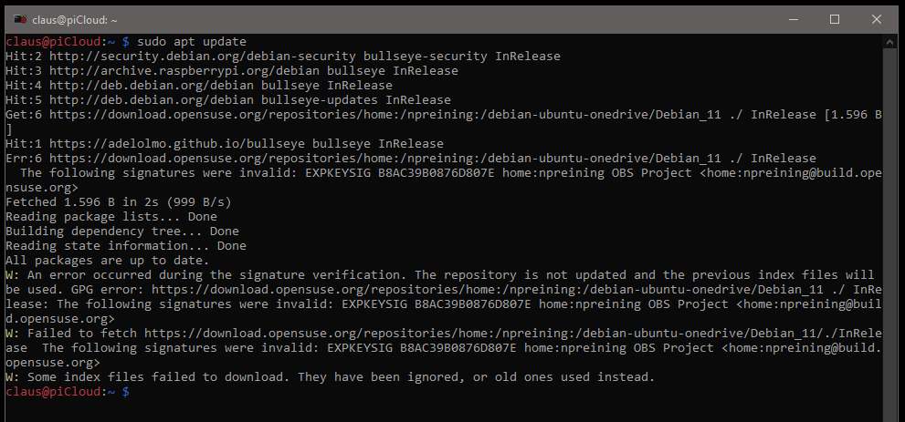 Error updating repository · abraunegg onedrive · Discussion #2000 · GitHub