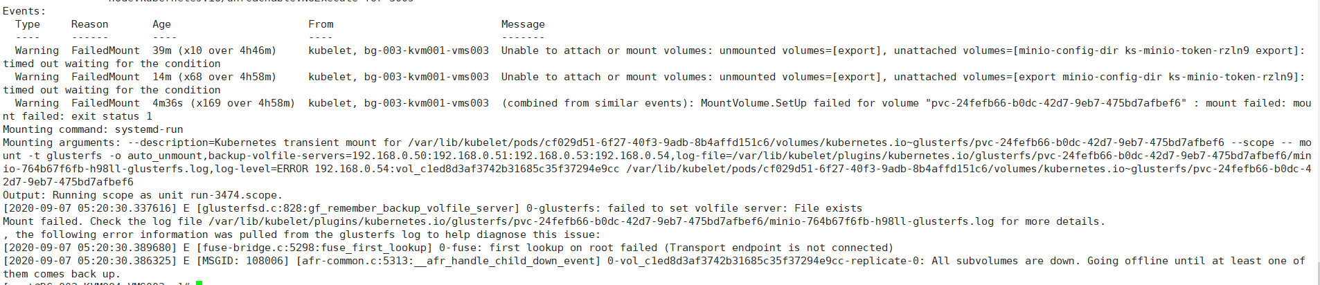 Installation of V3.0.0 using glusterfs failed · Issue #2959 ...