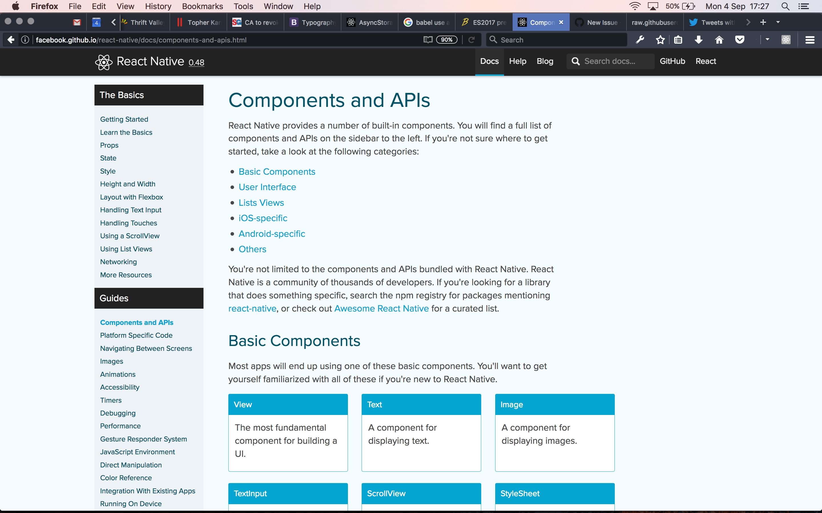 Sidebar in docs not showing on Firefox 55 for