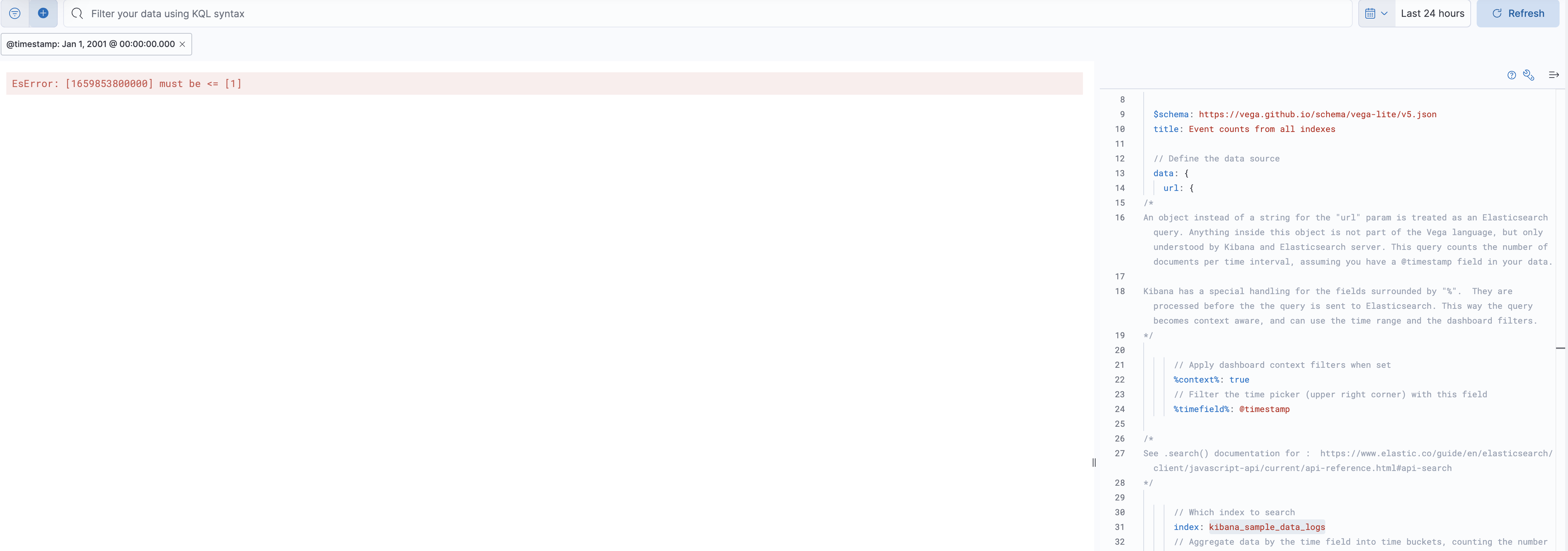 Cannot read properties of undefined (reading 'time_buckets')error