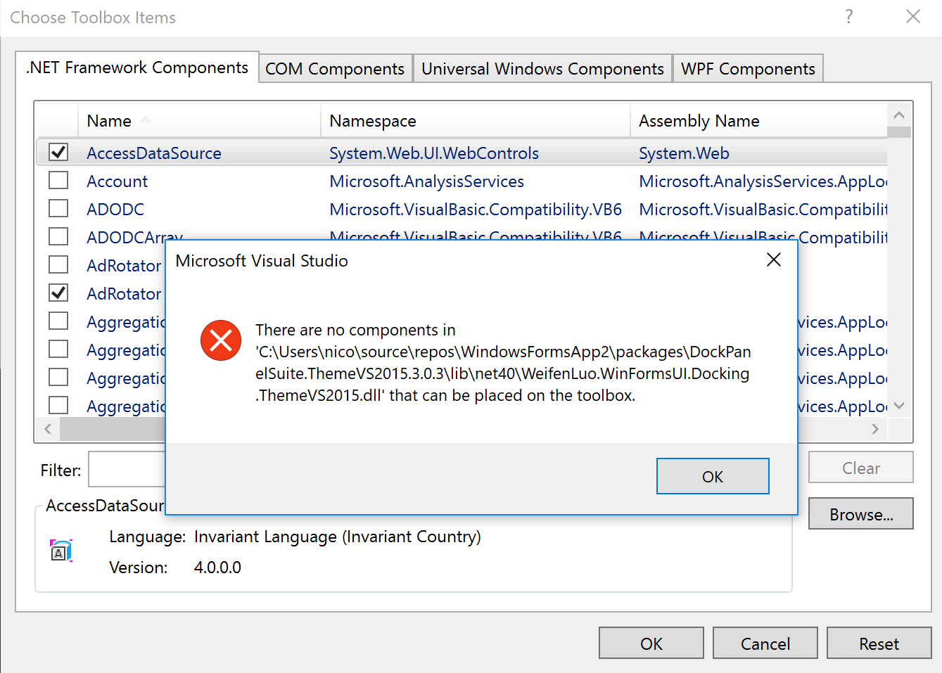 Can't add themes controls to visual studio toolbox. · Issue #535 ...