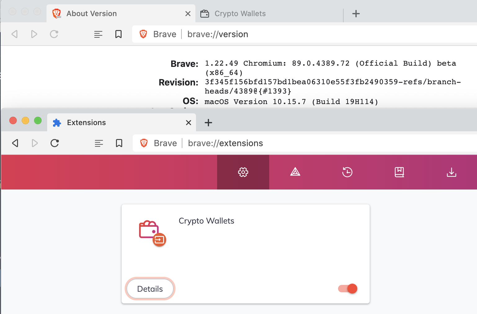 Crypto Wallet cant be re-enabled in the same session · Issue #14083 · brave/ brave-browser