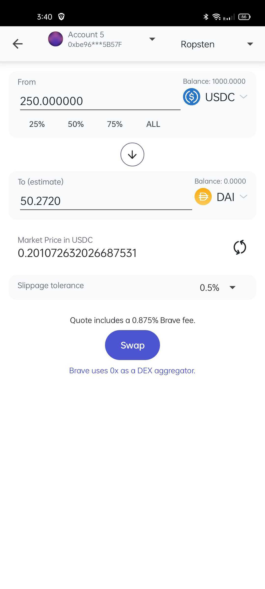 Add skipvalidation flag to request quota on swap issue 20572 brave