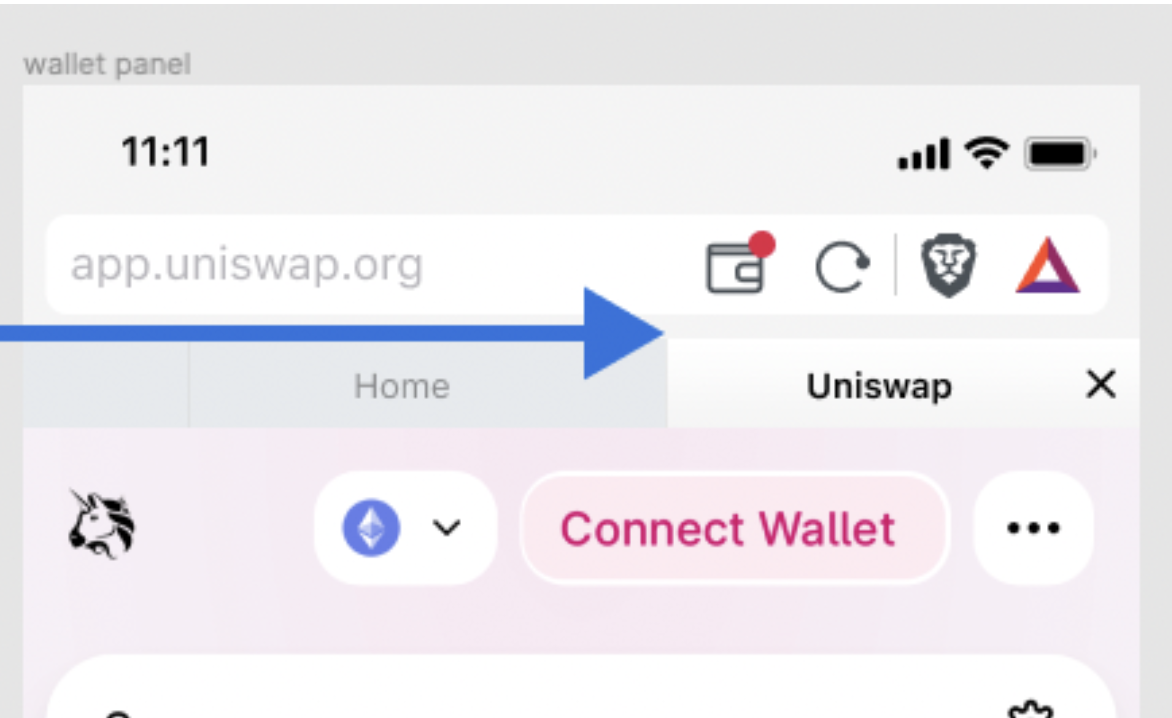 Wallet Notification Functionality Wallet notification badge/dot is not shown when interacting with Dapps ...