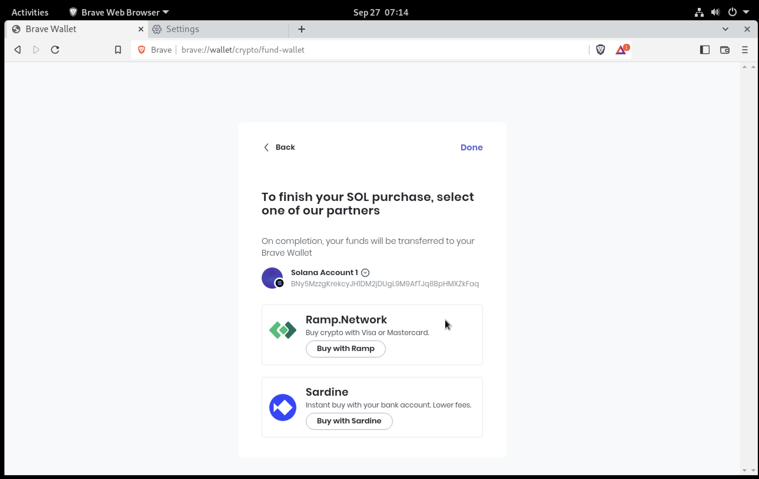 Add Sardine to Onboarding onramp providers · Issue 25414 · brave