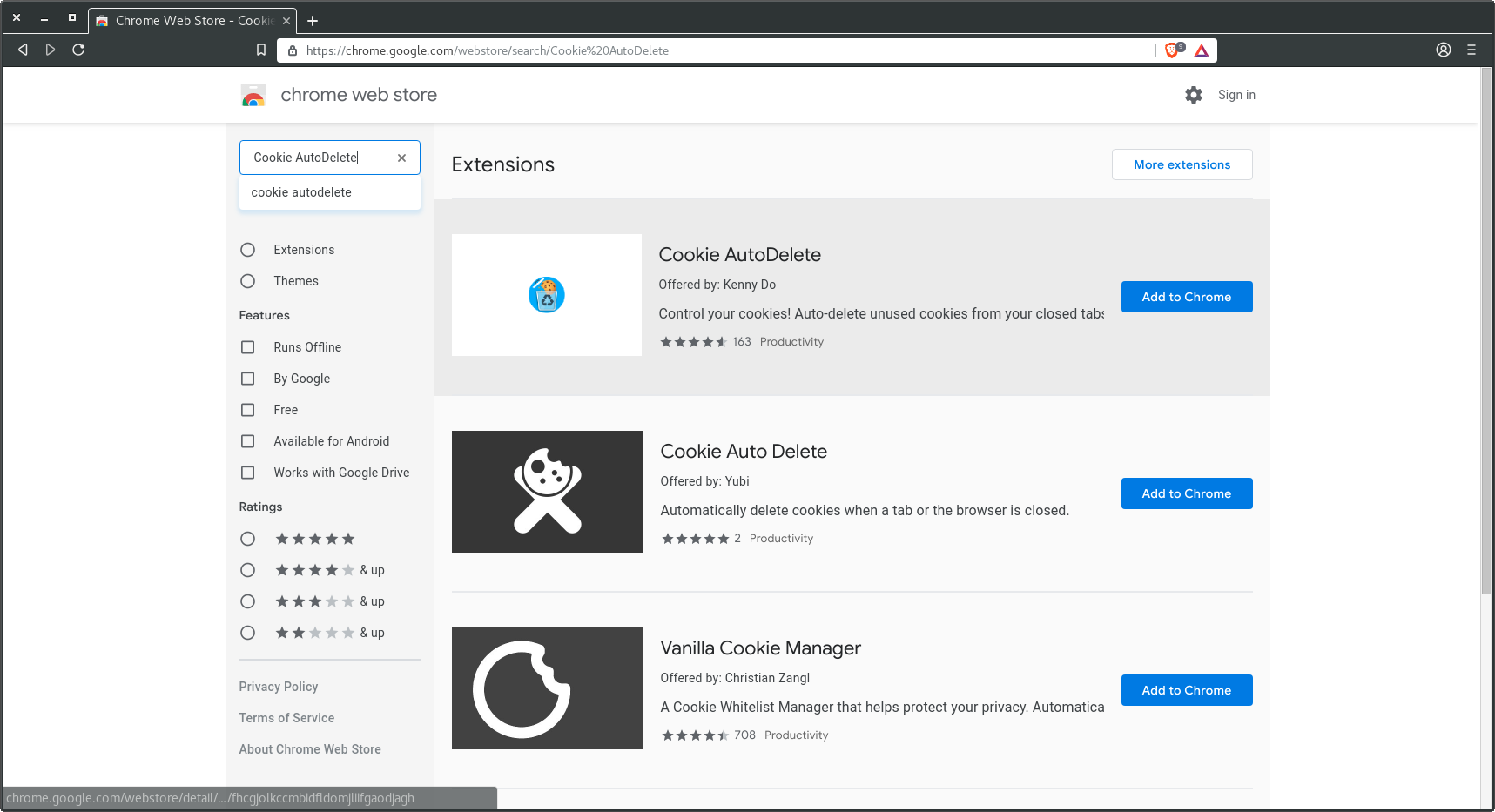Unable to install Cookie AutoDelete extension · Issue 3307 · brave