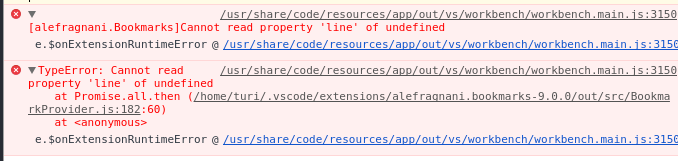 vscode-bookmarks-errors