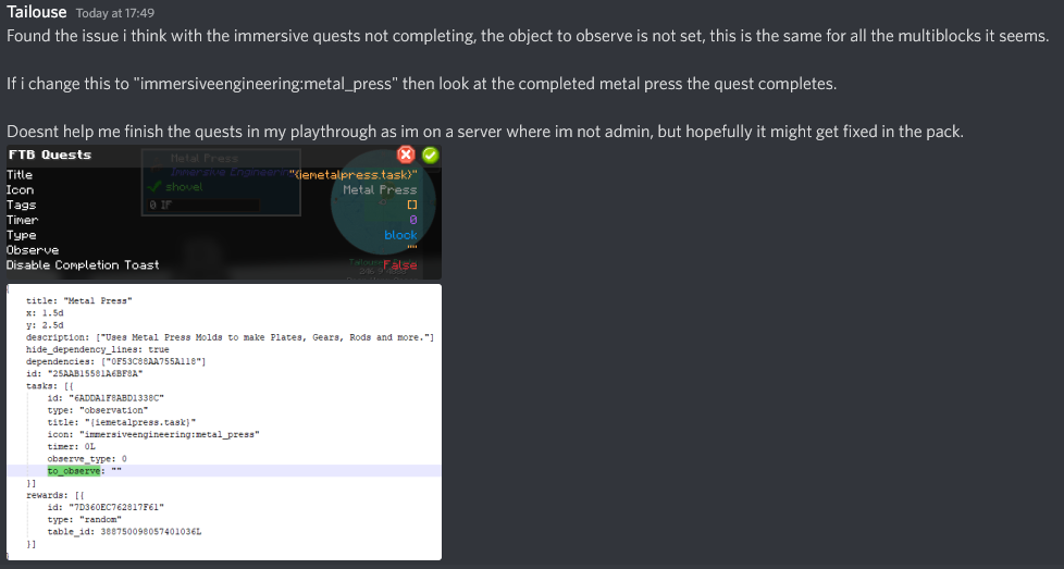 [Bug] immersive multiblock quests not working · Issue 769 · FTBTeam