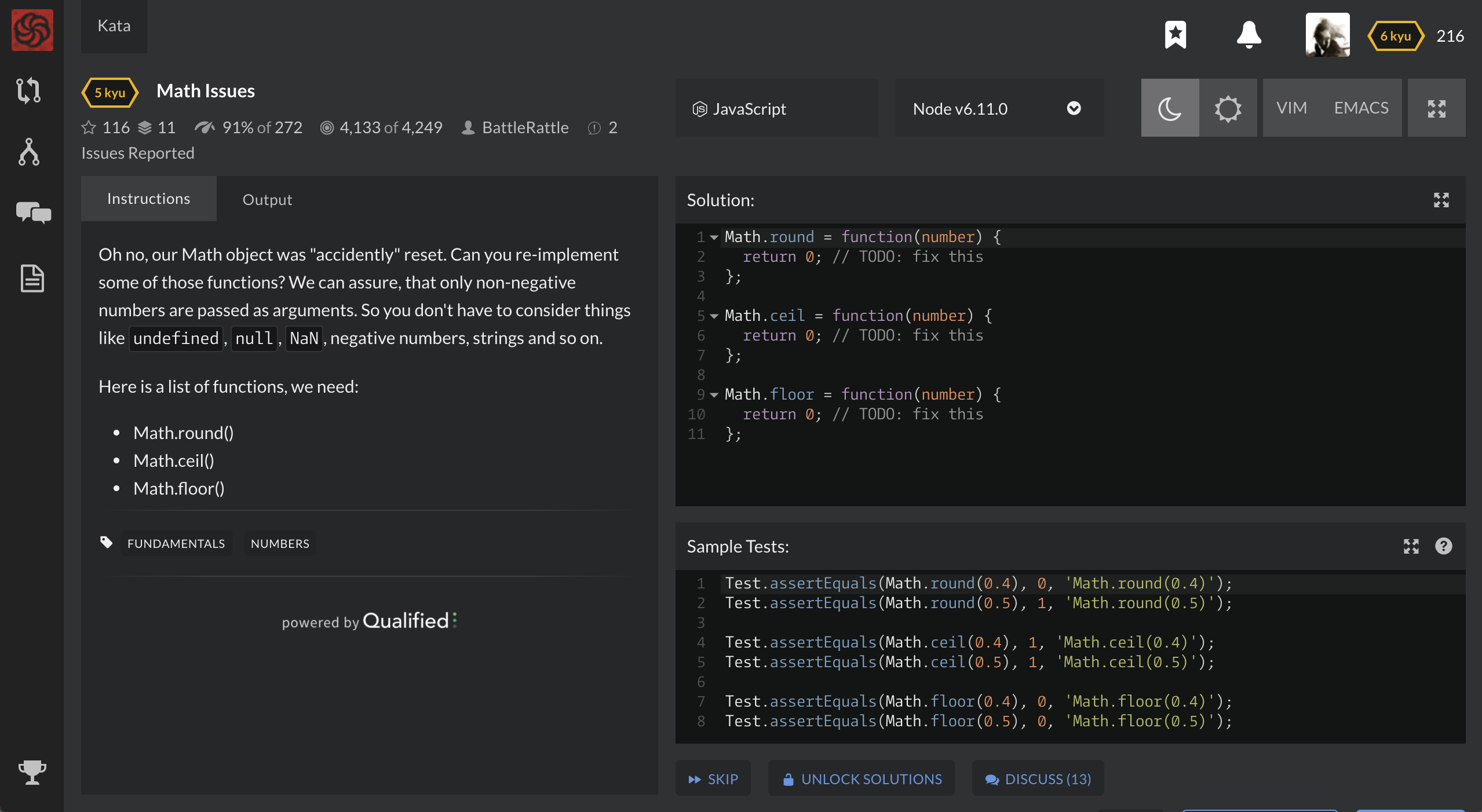 Page height on smaller screens. · Issue #1322 · codewars/codewars.com ...