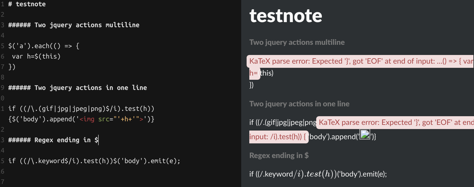Pasting plain text code triggers KaTeX and html · Issue #1532 · BoostIO ...