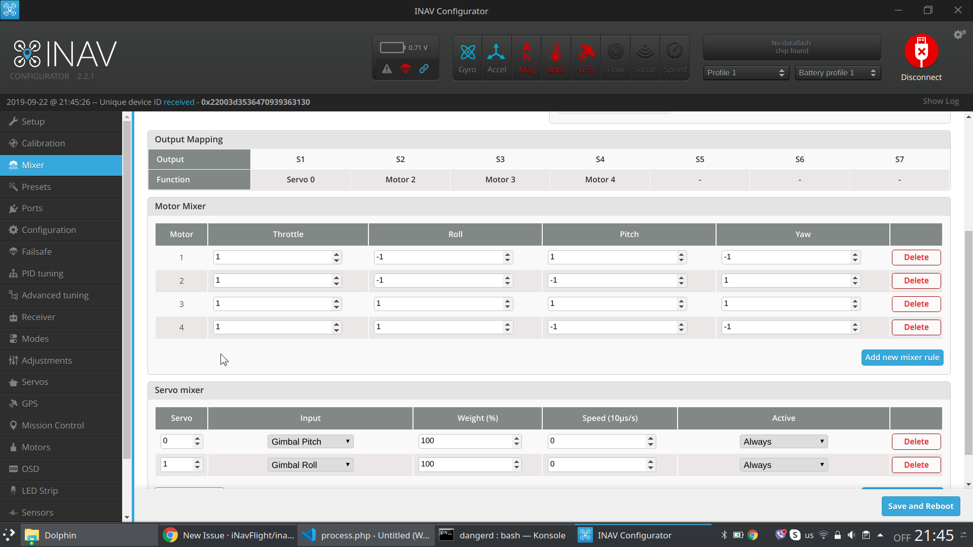 Can't setup servo gimbal on S5/S6 output · Issue 5083 · iNavFlight
