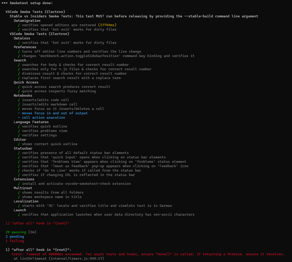 Test: Smoke Test · Issue #109426 · microsoft/vscode · GitHub