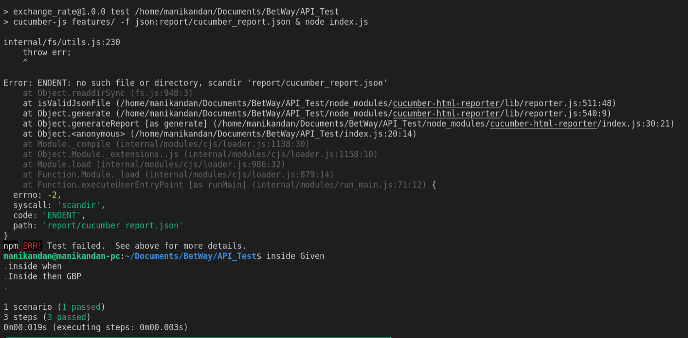 It is trying to generate html report before starting the execution and throwing error as there