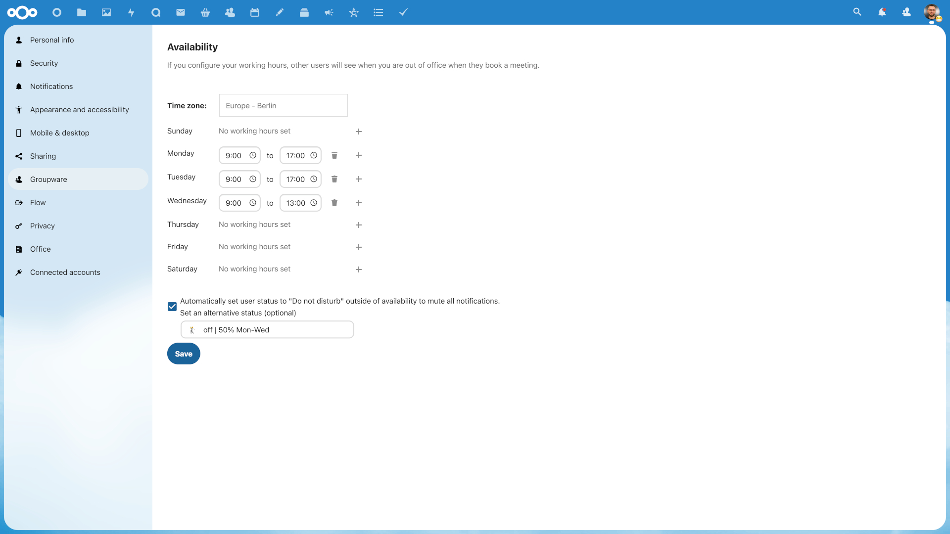 feature request custom status in availability