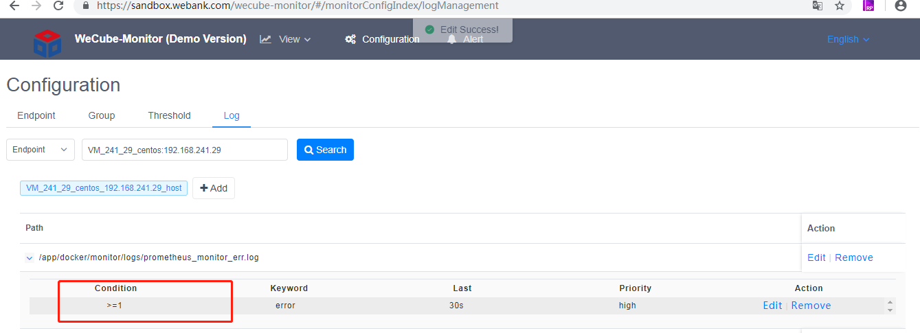编辑日志告警配置后页面没有刷新显示最新配置 · Issue #194 · WeBankPartners/open-monitor · GitHub
