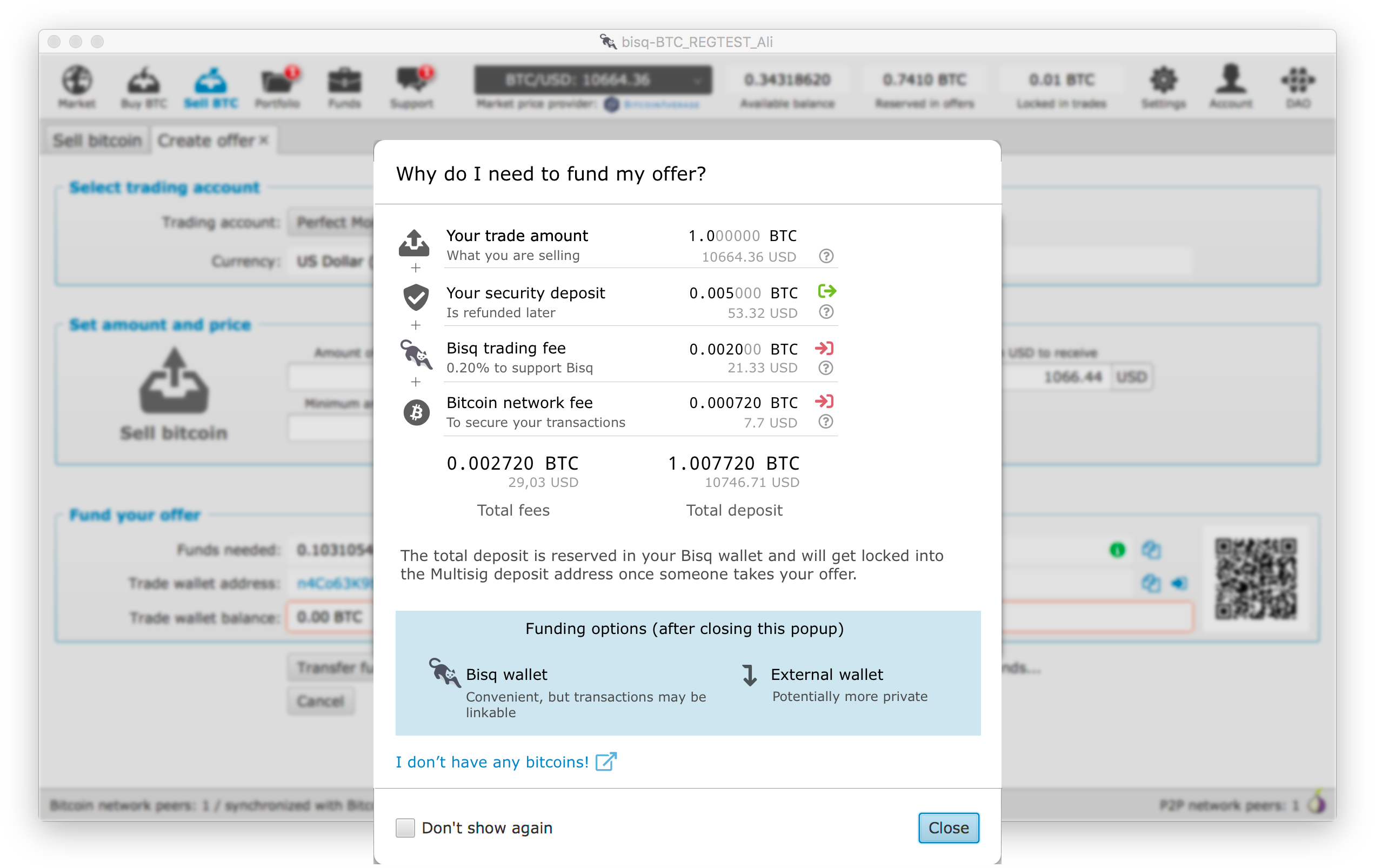 fund offer popup with dollar