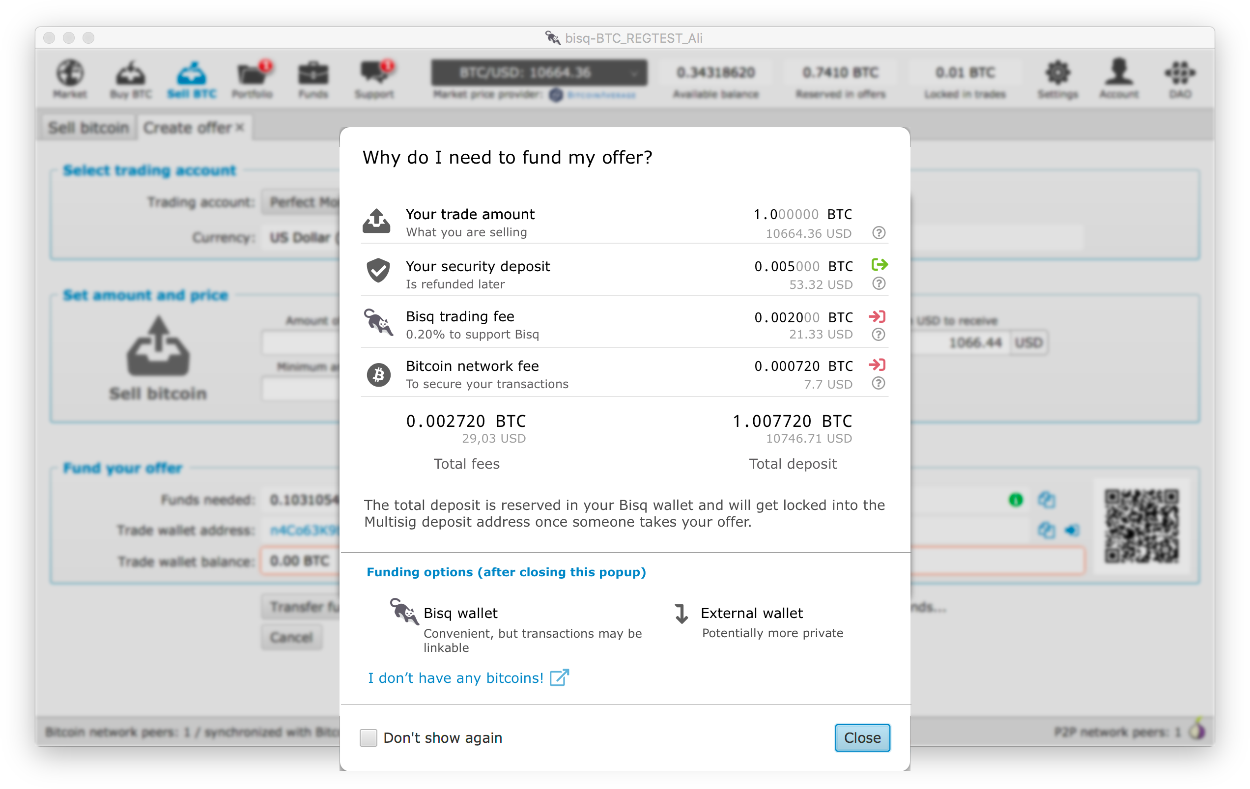 fund offer popup with dollar