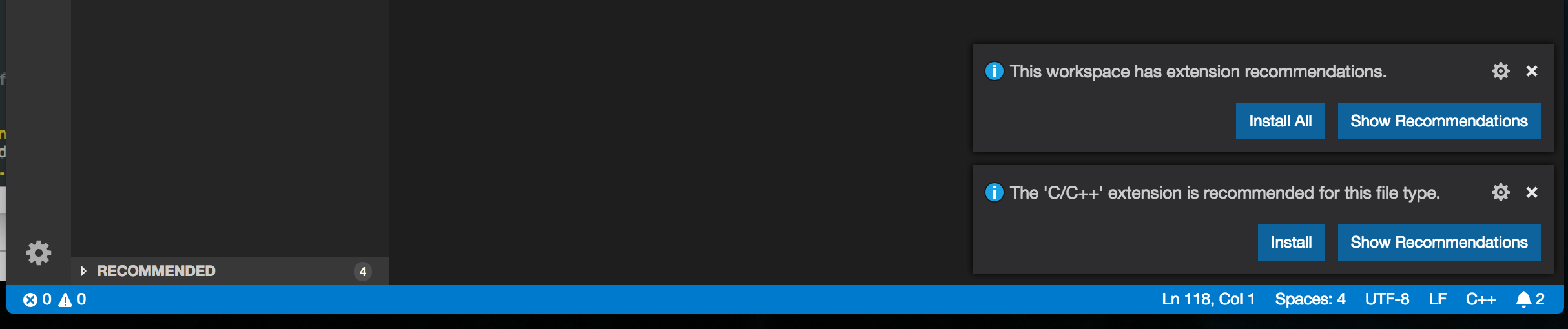 PlatformIO buttons not showing on VSCode · Issue 111 · platformio/platformiovscodeide · GitHub