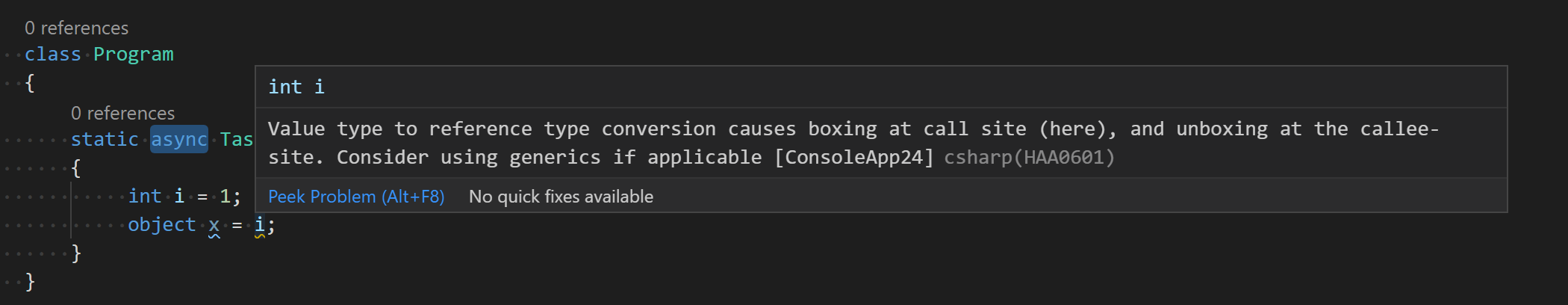 Roslyn Clr Heap Allocation Analyzer · Issue #3760 · dotnet/vscode ...
