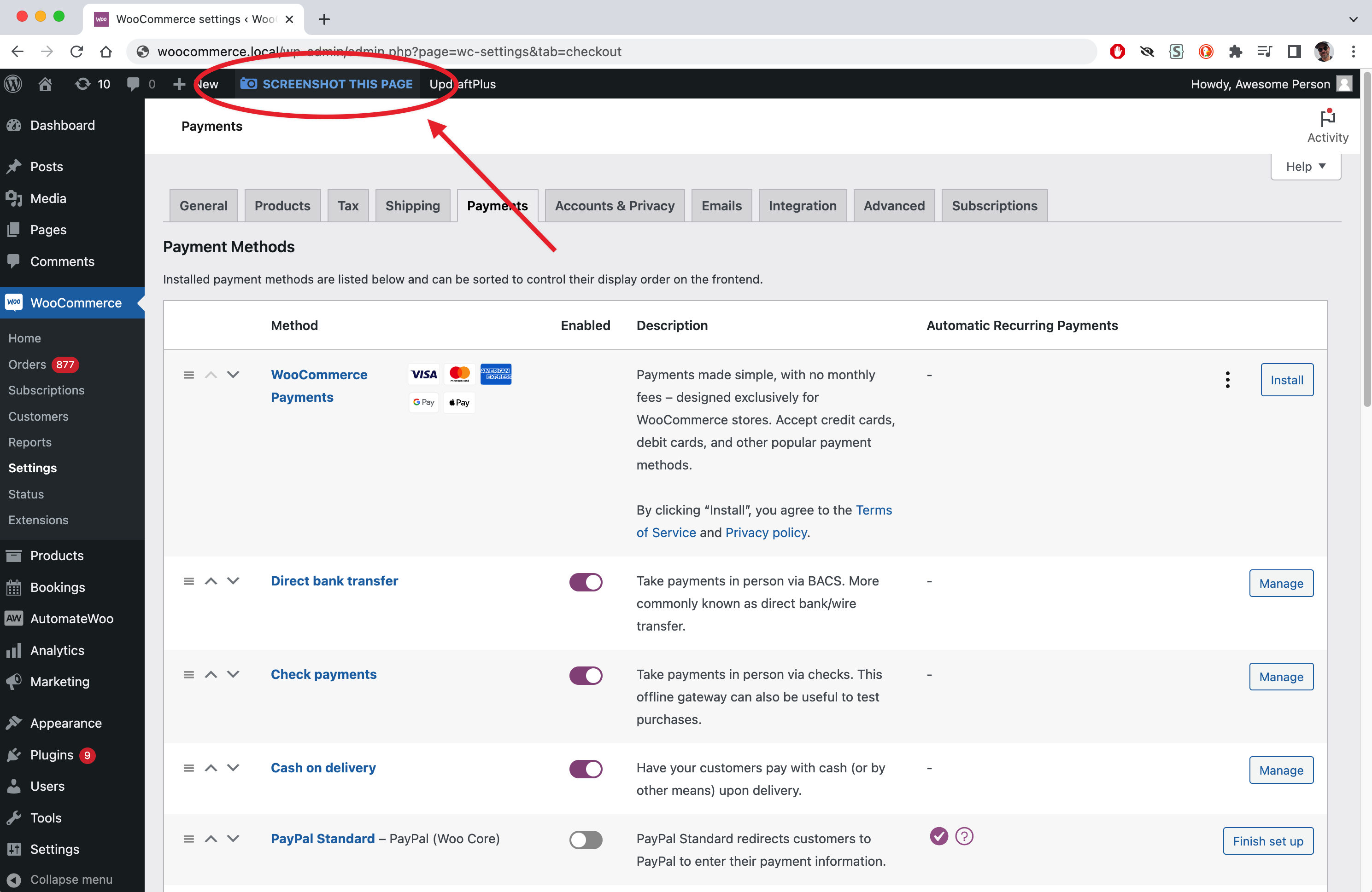 GitHub - foosantos/admin-screenshots: WordPress plugin to make it easy ...