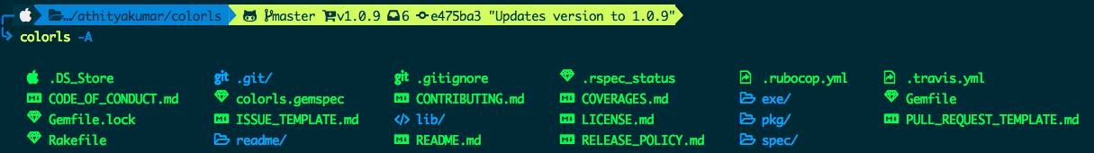 GitHub - athityakumar/colorls: A Ruby gem that beautifies the terminal's ls  command, with color and font-awesome icons.