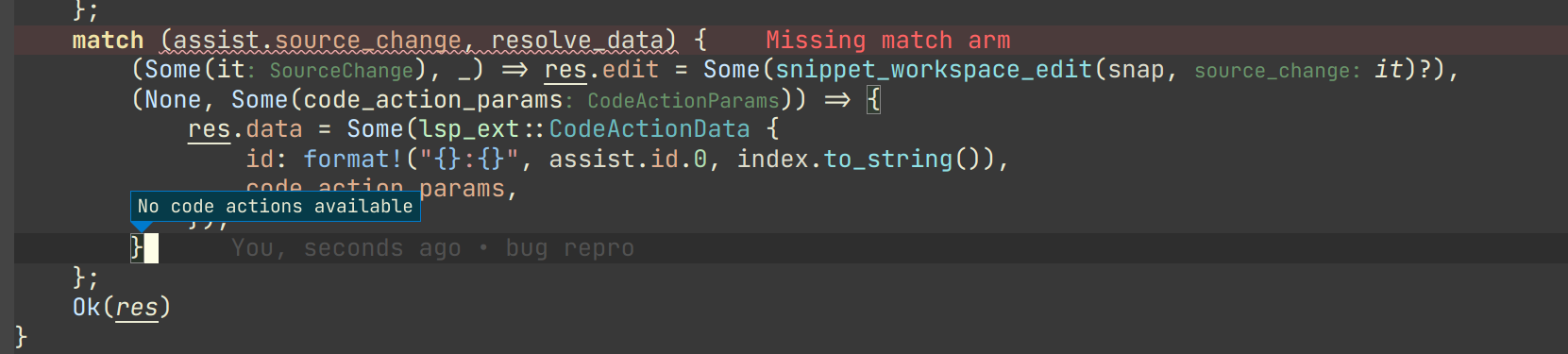 Add match arms regressed · Issue #8493 · rust-lang/rust-analyzer · GitHub