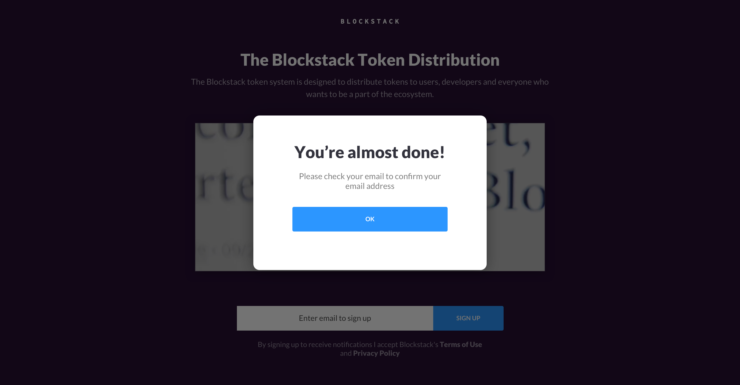 Design confirmation upon sign up for · Issue 520