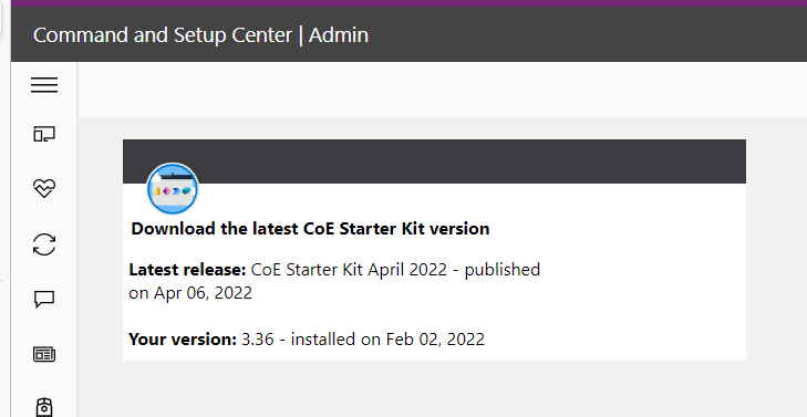 [CoE Starter Kit - BUG] Support Message in Admin Command Center ...