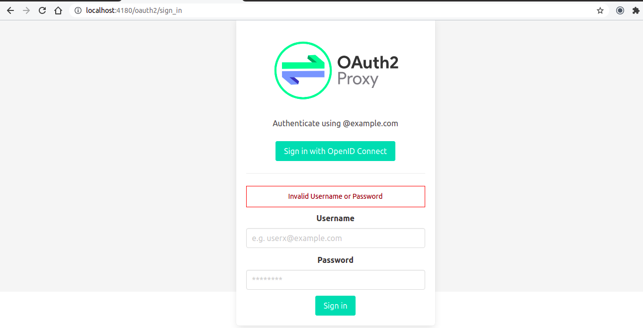 Using basic authentication doesn't show the login failed message
