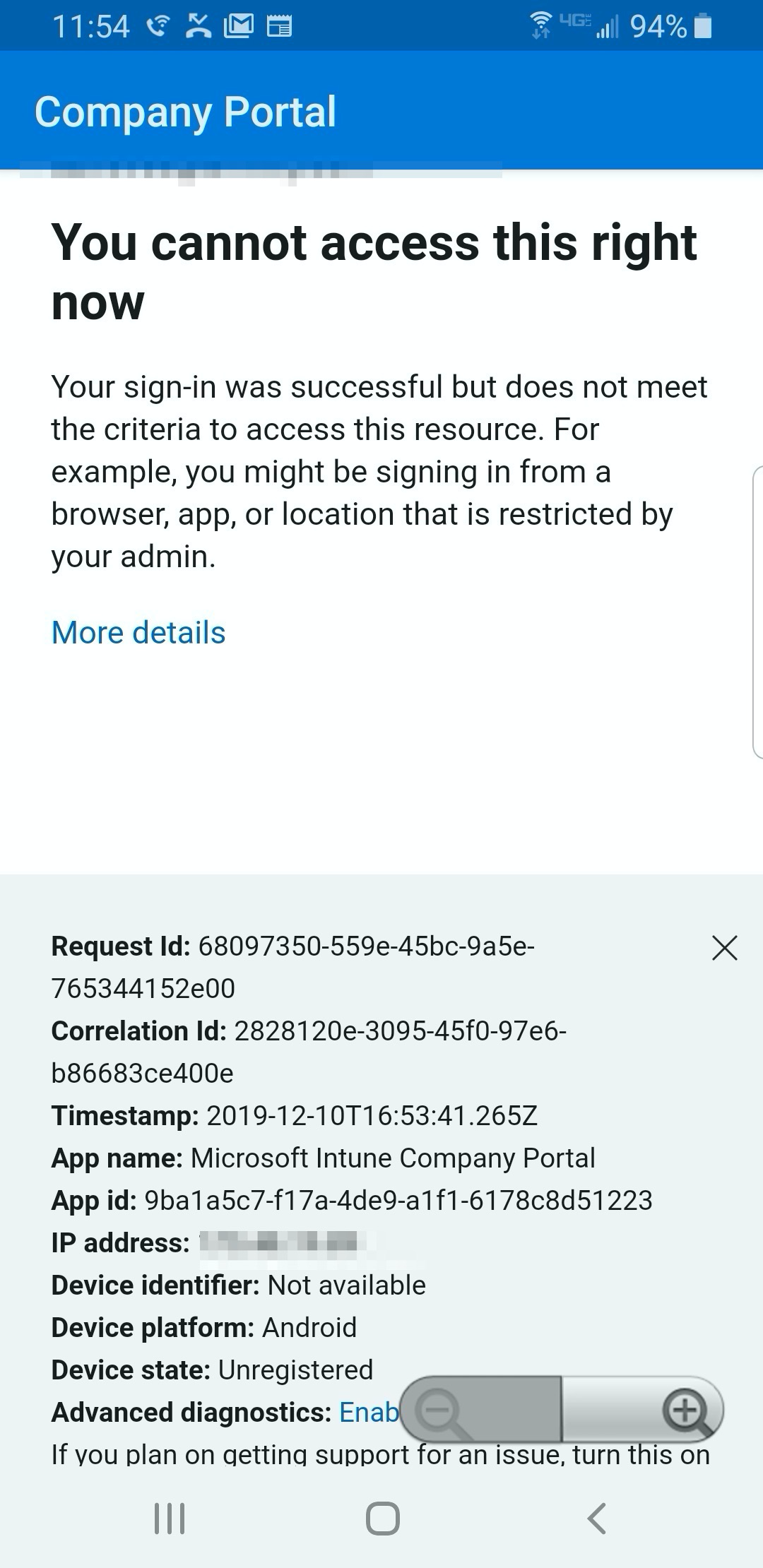 authenticated or no? no certificates found AND you cannot access