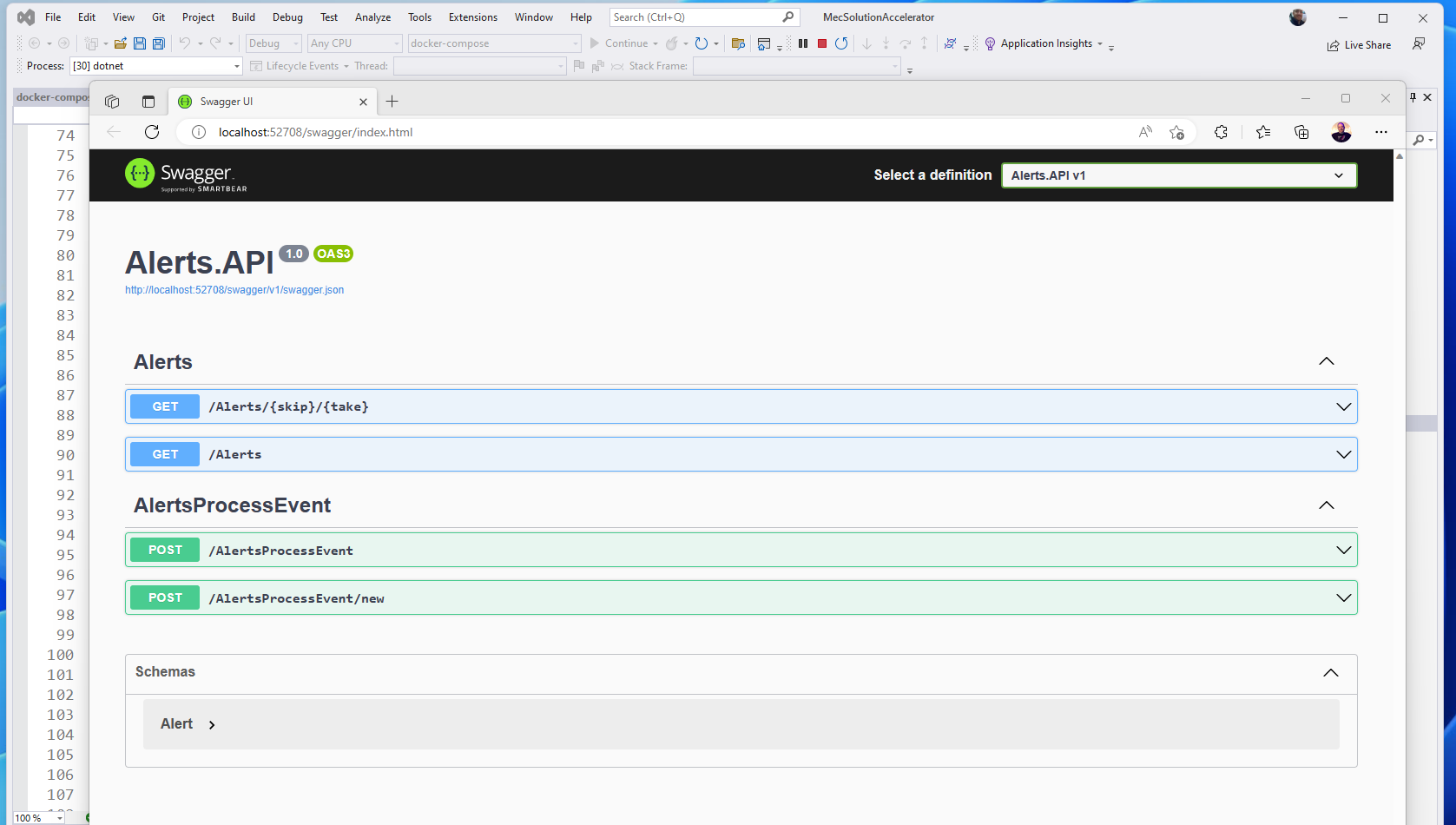 [DEV branch] When starting the Solution in VS it should open app the ...