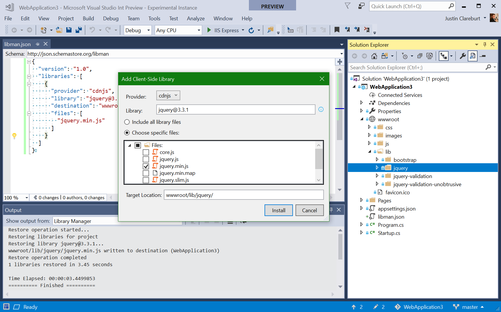 Library Manager in Visual Studio 2017