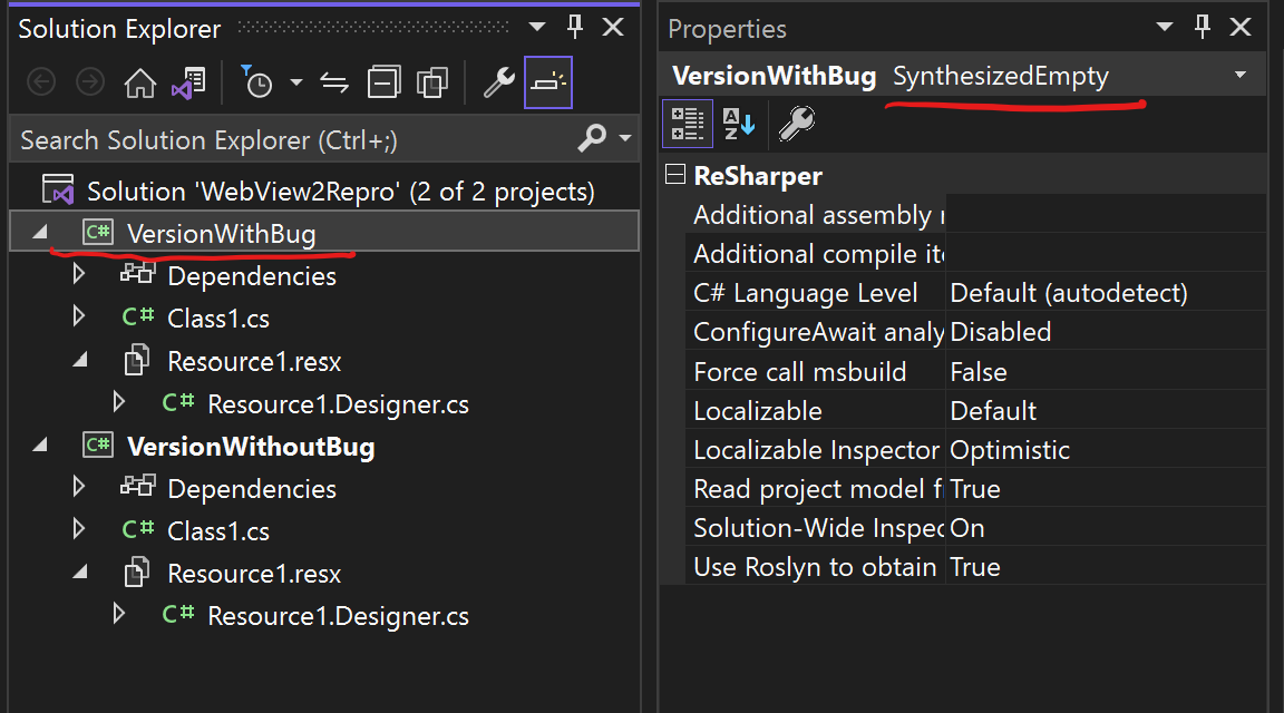Version 1.0.1264.42 breaks csproj file and has impact on generated ...