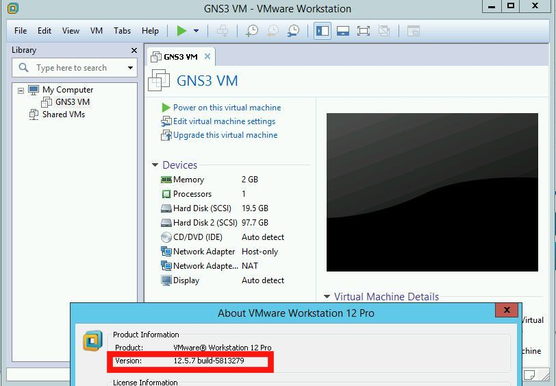 vmware workstation player and gns3 vm issues