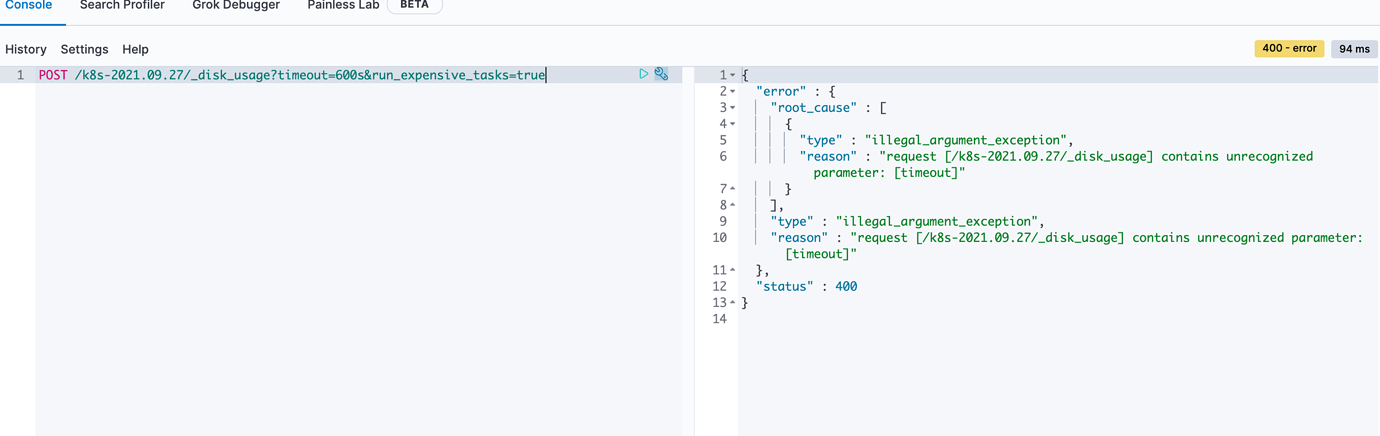 _disk_usage API not recognizing parameters · Issue #78356 · elastic ...