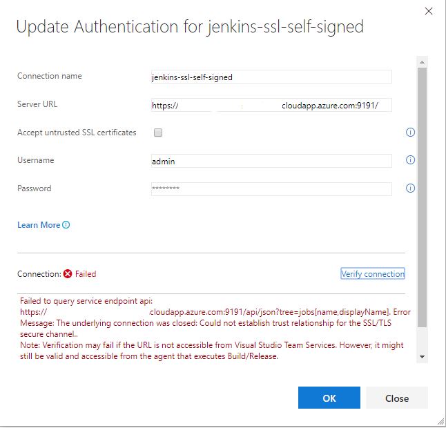 jenkins endpoint verification gives false positive on untrusted SSL