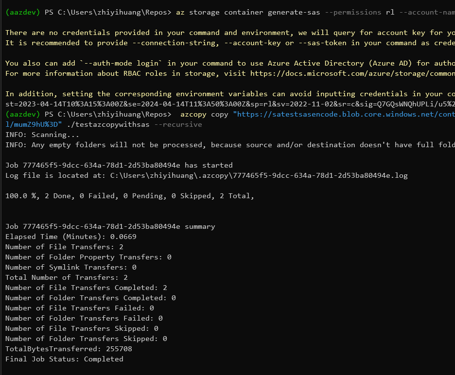 `az storage container generatesas` creates incorrectly urlencoded