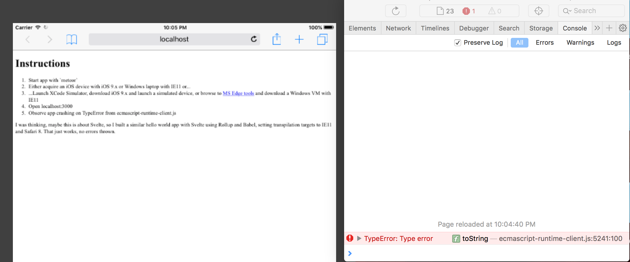 TypeError from ecmascript-runtime-client on iOS 9 Safari and IE11 ...