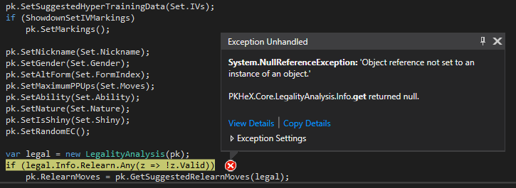[Bug] Null Pointer exception while showdown importing some pokemon ...