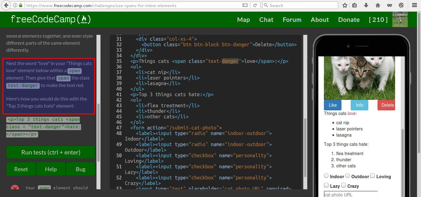 use spans for inline elements free code camp - mozilla firefox_134