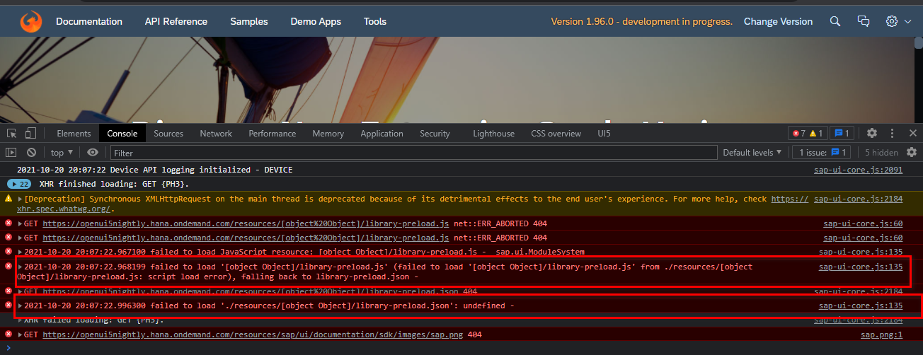 Error failed to load `./resources/[object Object]/librarypreload.json