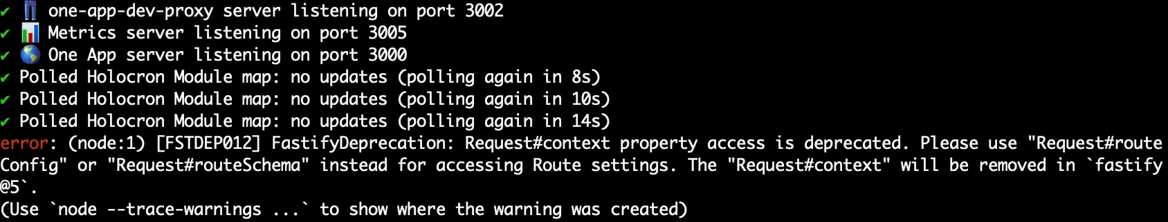 Deprecation warning from fastify · Issue #961 · americanexpress/one-app ...